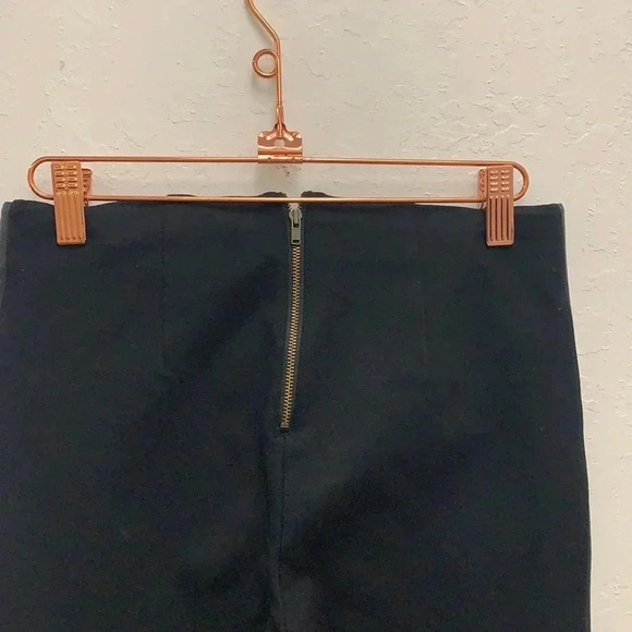 J.Crew Leather Tuxedo Stripe Pixie Black Pants Size 2 - Picture 7 of 7